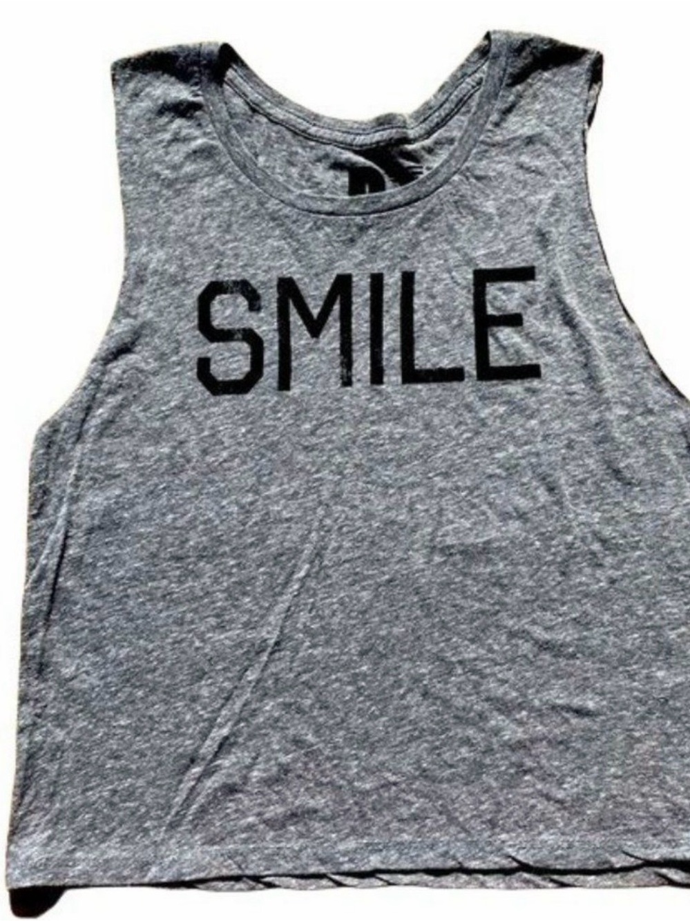 Rebel Yell 'SMILE' Crop Tank Top - Size L - Like New